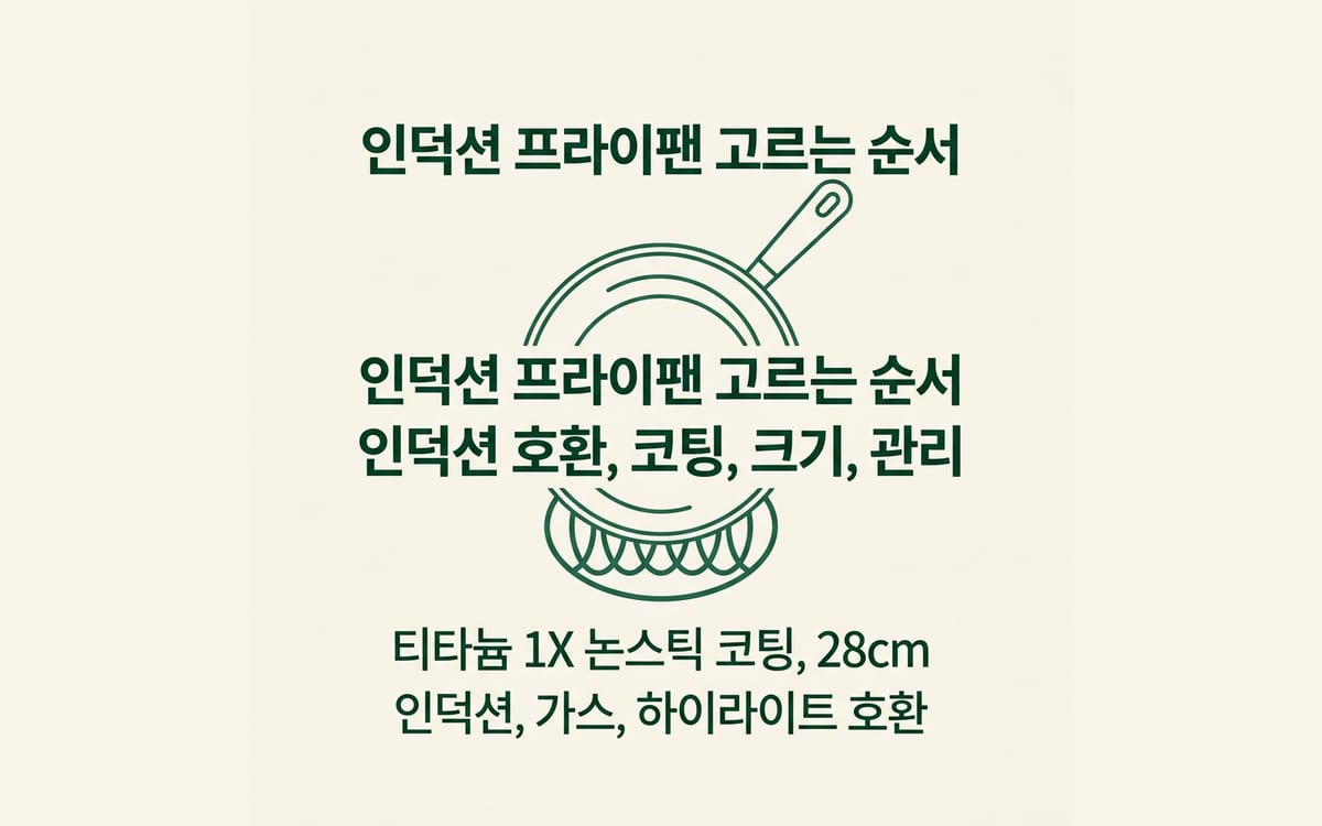 인덕션 프라이팬 고르는 순서, 인덕션 호환과 코팅 크기 관리